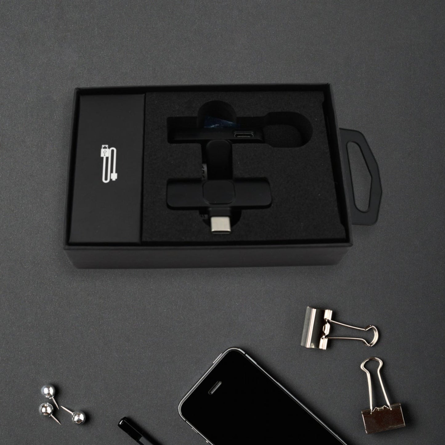 12639 Intelligent Noise Cancelling Live Streaming Clip On Microphone For Type-c For Iphone With Charging Mini Wireless Lapel Collar Microphone Wukusy