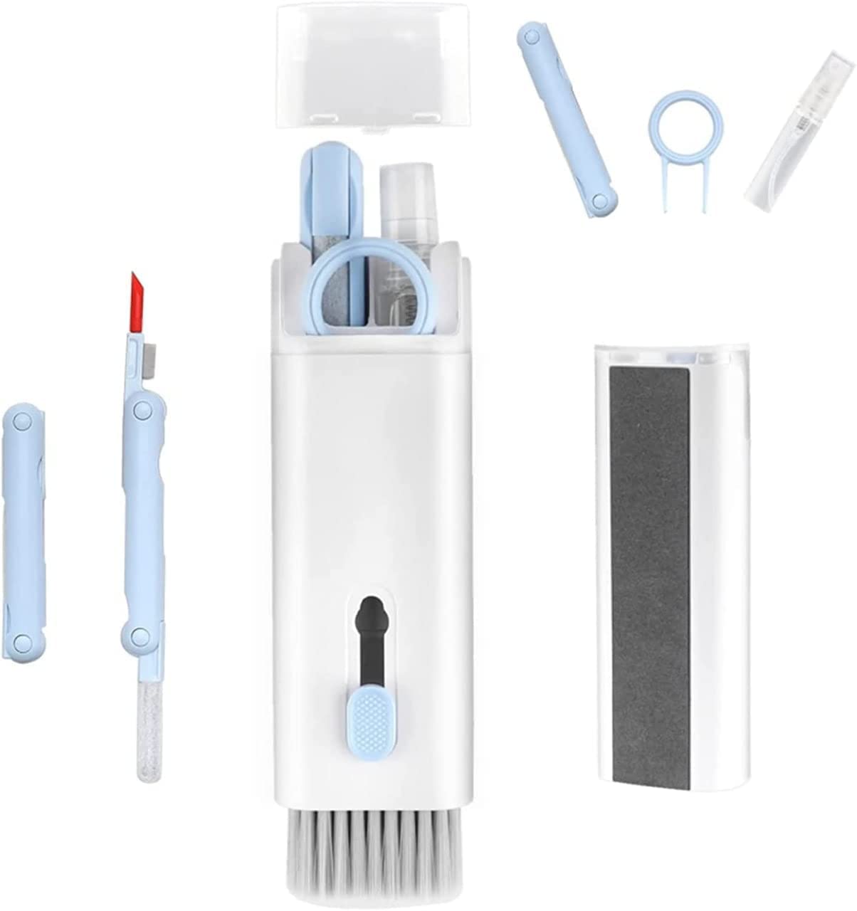 6462 7 In 1 Electronic Cleaner Kit Cleaning Kit For Monitor Keyboard Airpods Screen Dust Brush Including Soft Sweep Swipe Airpod Cleaner Pen Key Puller And Spray Bottle Wukusy