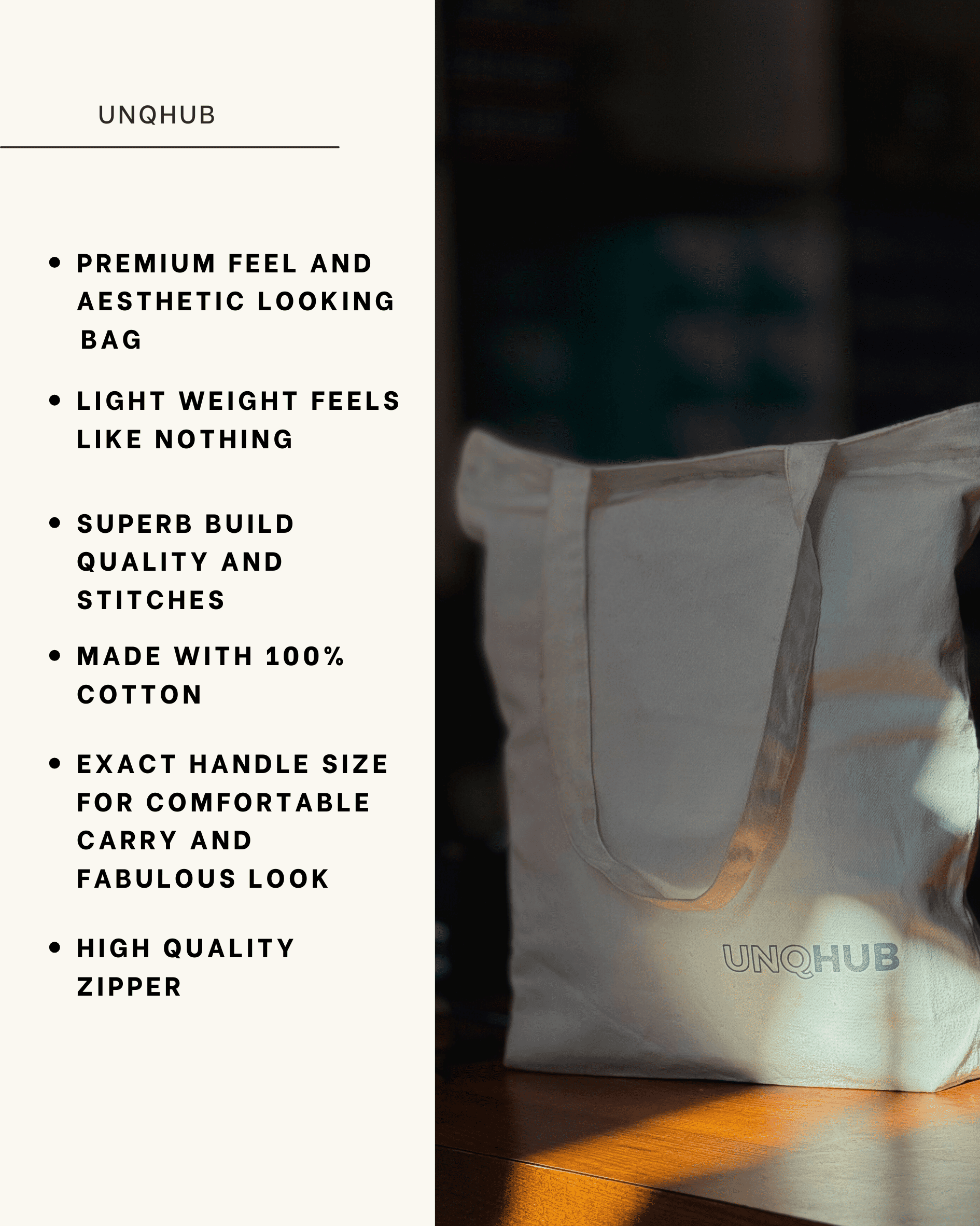 Premium Tote Bag with Zipper