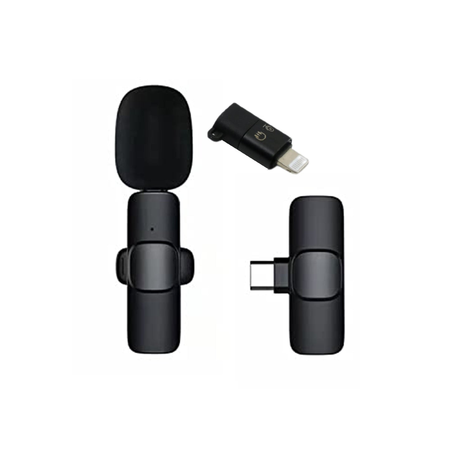 12639 Intelligent Noise Cancelling Live Streaming Clip On Microphone For Type-c For Iphone With Charging Mini Wireless Lapel Collar Microphone Wukusy
