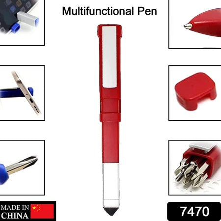 7470 Pen-shaped Phone Holder With Screwdriver Sets Multi-function Pen 4 In 1 Tech Tool Pen Portable Phone Tools With Capacitive Stylus Ball Point Pen Mobile Wukusy