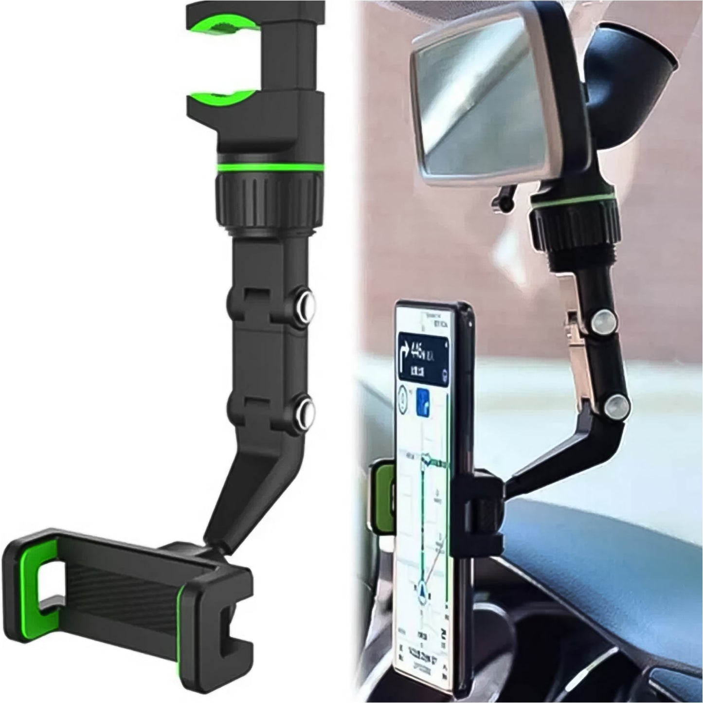 Multifunctional Car Rear View 360 Rotatable Mobile Holder Wukusy