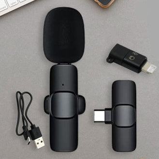 12639 Intelligent Noise Cancelling Live Streaming Clip On Microphone For Type-c  For Iphone With Charging Mini Wireless Lapel Collar Microphone Wukusy