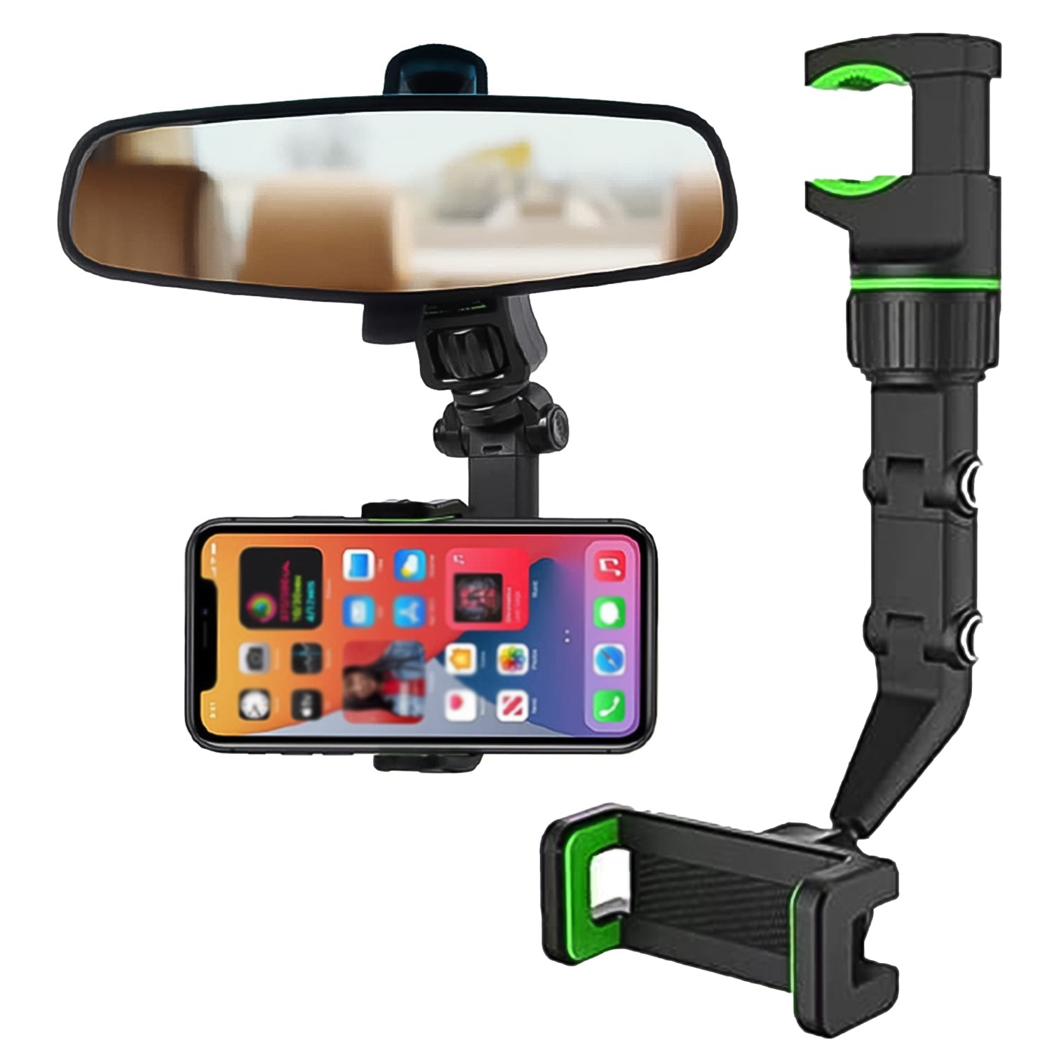 Multifunctional Car Rear View 360 Rotatable Mobile Holder Wukusy