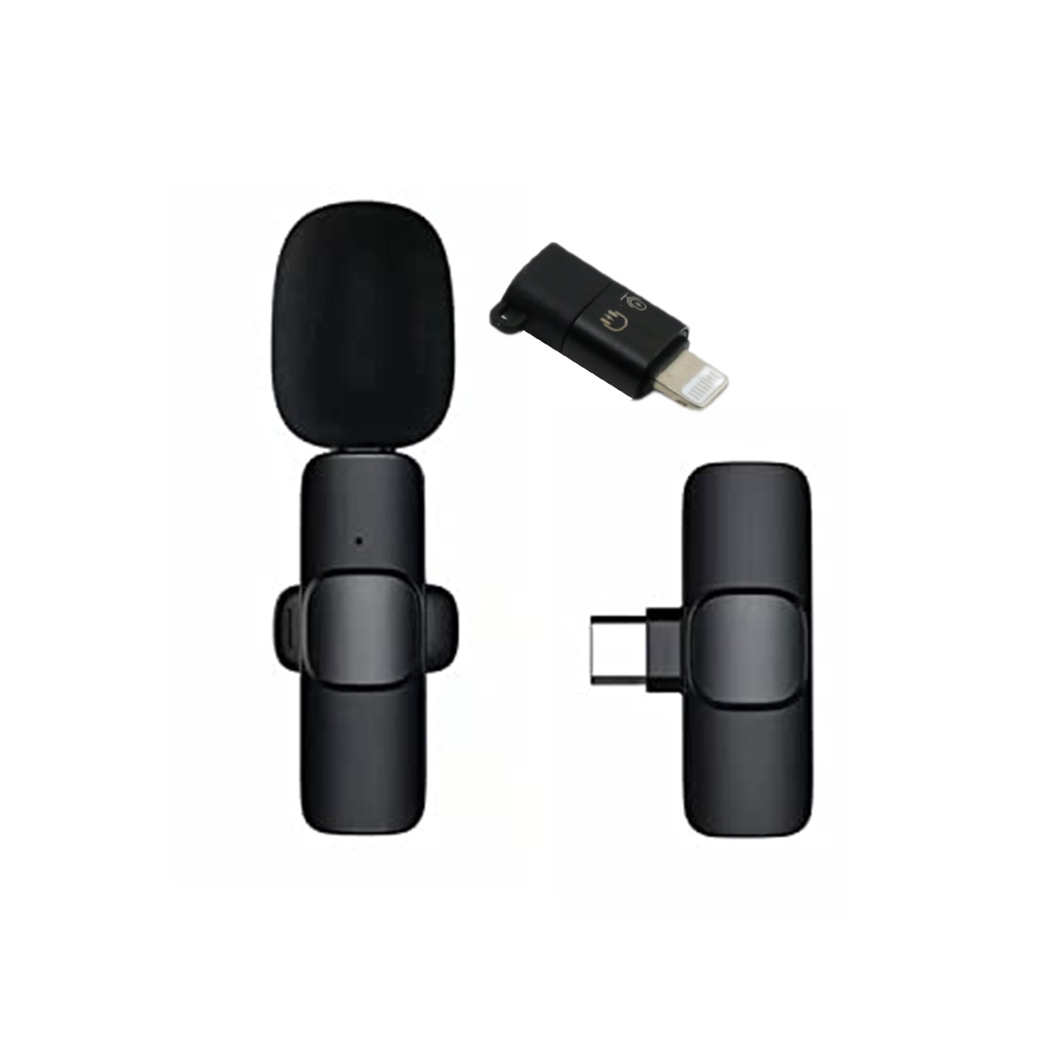 12639 Intelligent Noise Cancelling Live Streaming Clip On Microphone For Type-c  For Iphone With Charging Mini Wireless Lapel Collar Microphone Wukusy