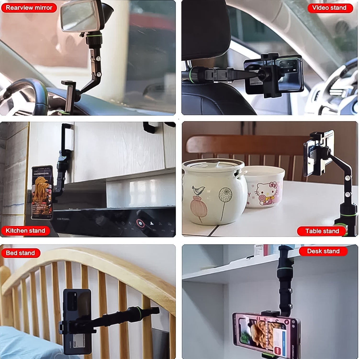 Multifunctional Car Rear View 360 Rotatable Mobile Holder Wukusy